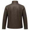 Men's Mist Charcoal Tea Rider Leather Jacket, Plain Hong Kong Cut