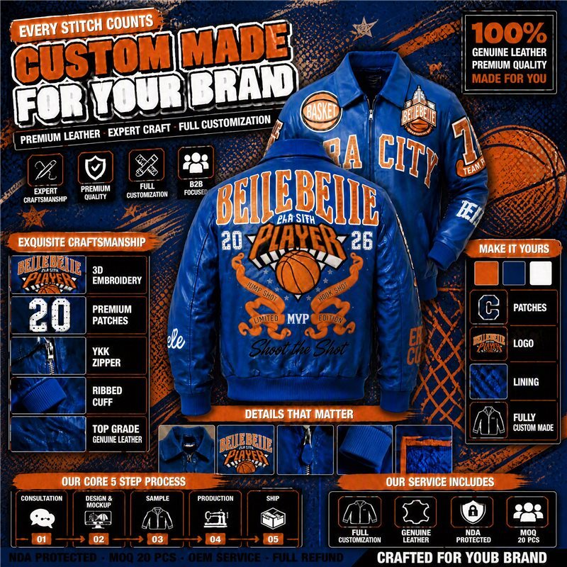 Custom Leather Patch Design Varsity Jacket
