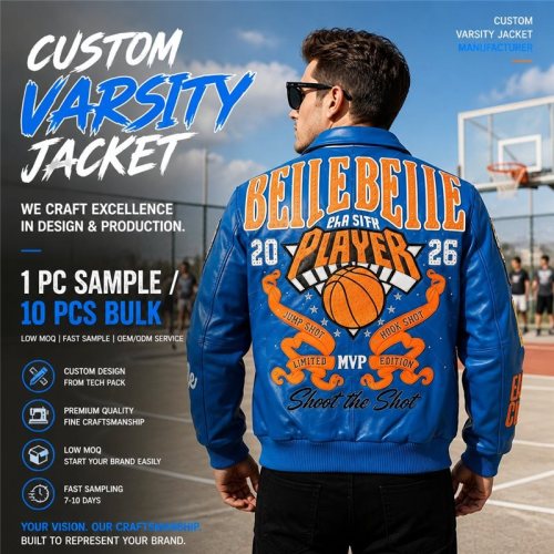 Custom Men's Lambskin Bomber Jacket, Genuine Leather, Applique