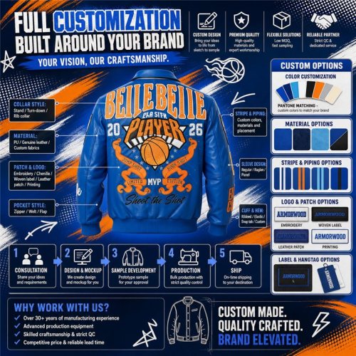 Custom Men's Lambskin Bomber Jacket, Genuine Leather, Applique