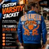 Custom Men's Lambskin Bomber Jacket, Genuine Leather, Applique