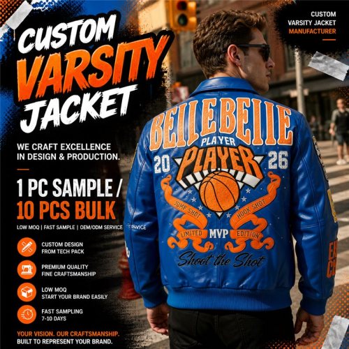 Custom Men's Lambskin Bomber Jacket, Genuine Leather, Applique