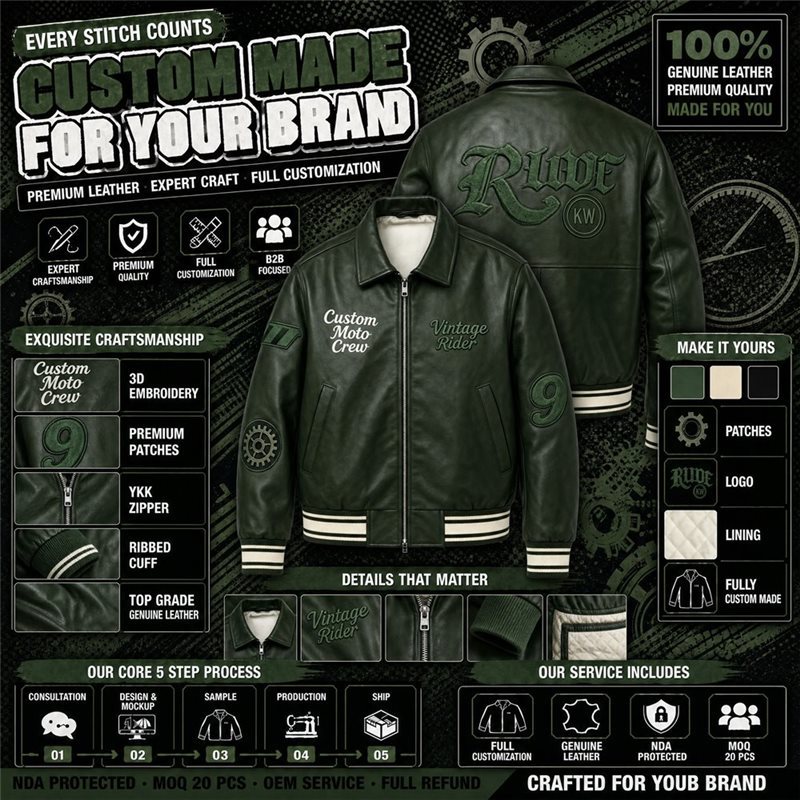 Custom Full Grain Cowhide Leather Jacket