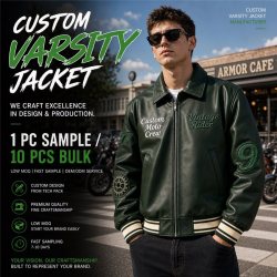 Custom Genuine Leather Varsity Jacket, 3D Embroidery, Custom Made to Order