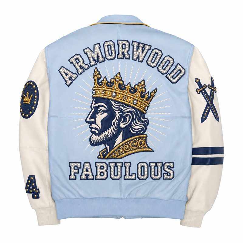 Color Blocking Genuine Leather Jacket OEM
