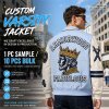 High Street Men's Rhinestone Leather Bomber Jacket, Custom Made to Order