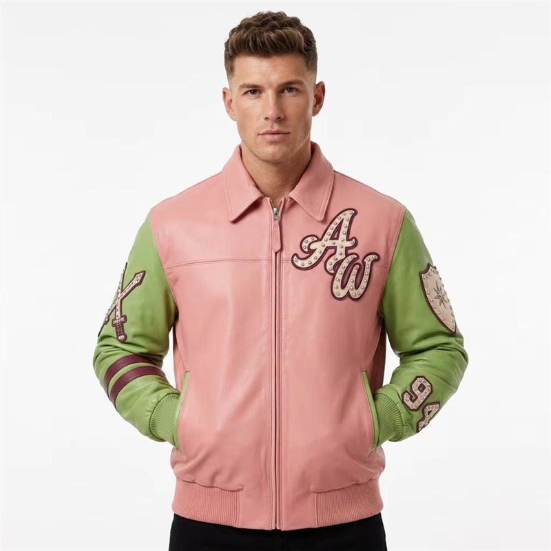 Contrast Applique Embroidery Jacket for Men