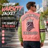 High Street Two Tone Leather Varsity Jacket for Men, Rhinestone