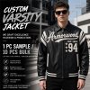 High Street Men's Lambskin Baseball Outerwear Jacket, Genuine Leather
