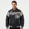 High Street Men's Lambskin Baseball Outerwear Jacket, Genuine Leather