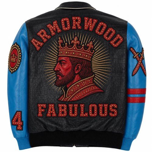 Luxury Color Blocking Croc Embossed Leather Jacket for Men, Custom Made to Order