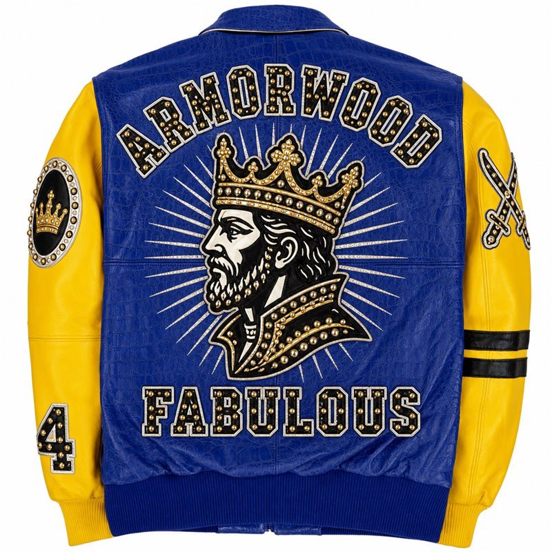 Applique Embroidery Contrast Lambskin Jacket