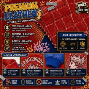 Men Trendy Fashion Custom Jacket, Genuine Leather, Embossed, Custom Made to Order