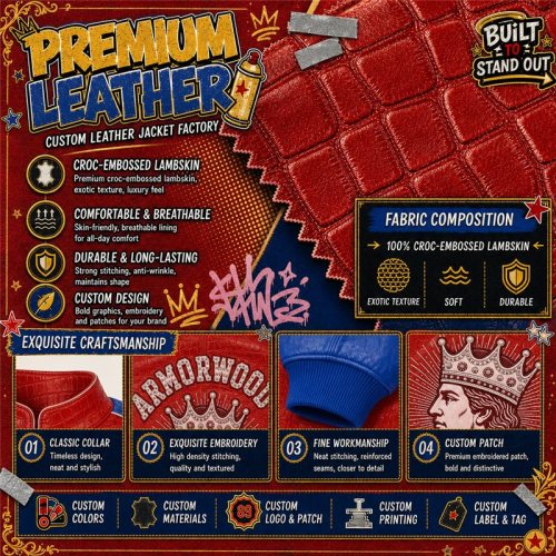 Men Trendy Fashion Custom Jacket, Genuine Leather, Embossed, Custom Made to Order