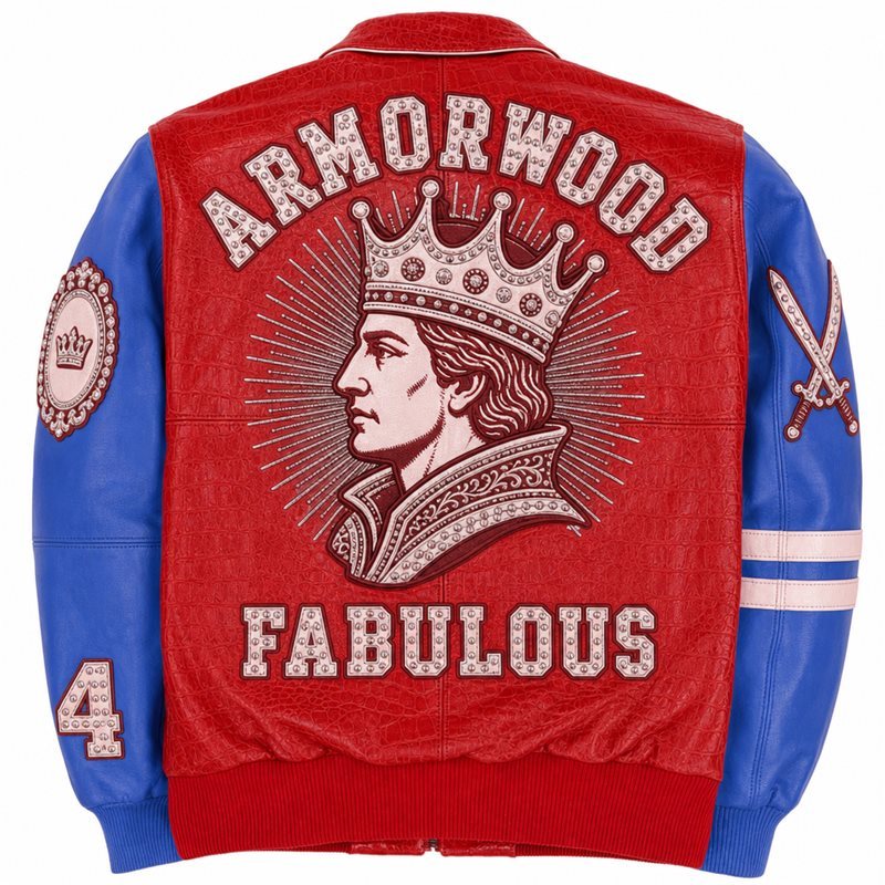 Designer Style Color Blocking Leather Jacket
