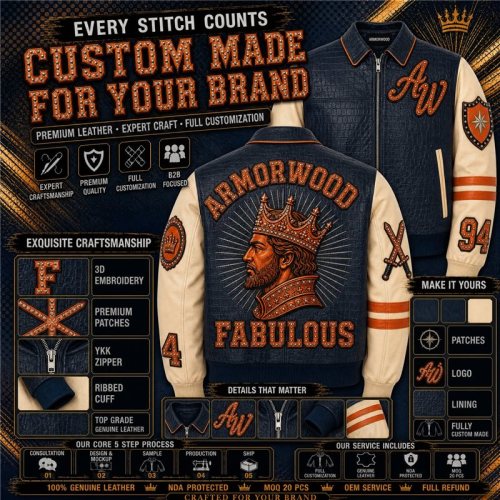 Streetwear Custom Men Trendy Fashion Jacket, Genuine Leather