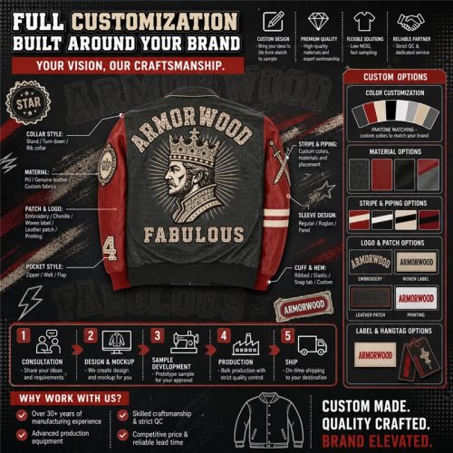 Two Tone Design Genuine Leather Jacket Custom for Men, Rhinestone