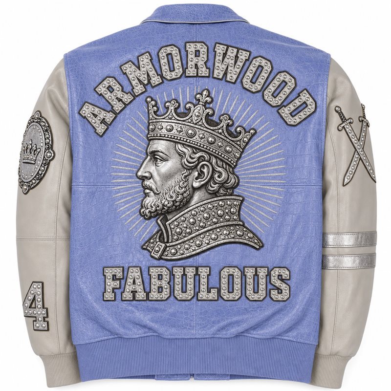 Custom Embossed Lambskin Varsity Jacket for Men