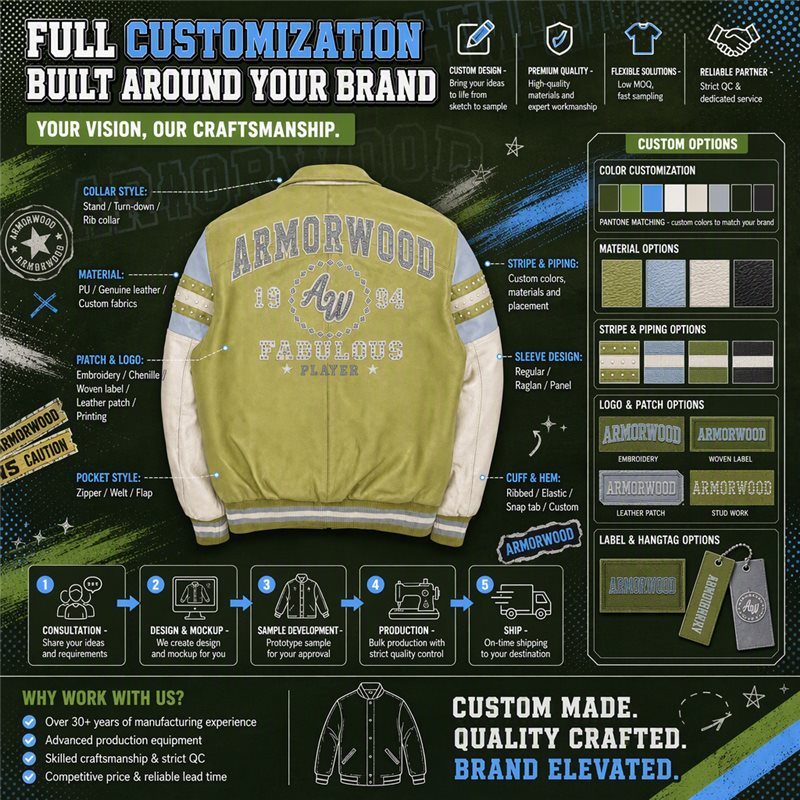 Custom Applique Embroidery Sheepskin Jacket