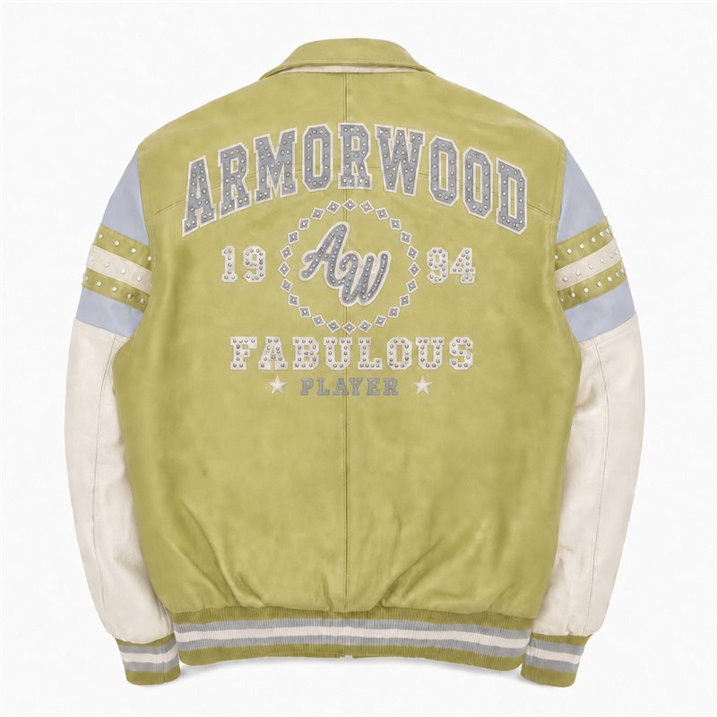 Custom Two Tone Genuine Leather Jacket for Men