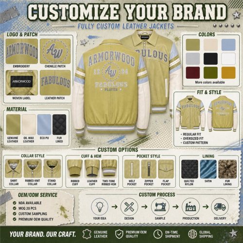 Streetwear Outerwear Custom Leather Jacket for Men, Rhinestone
