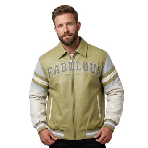 Streetwear Outerwear Custom Leather Jacket for Men, Rhinestone