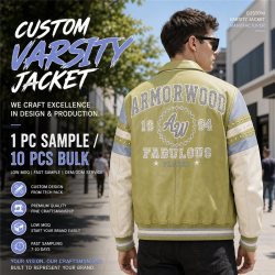 Streetwear Outerwear Custom Leather Jacket for Men, Rhinestone