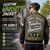 High Street Men's Lambskin Varsity Jacket, Genuine Leather, Applique