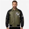High Street Men's Lambskin Varsity Jacket, Genuine Leather, Applique
