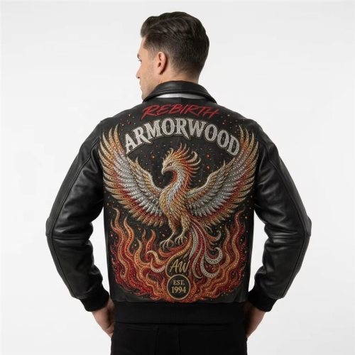 Custom Leather Jacket for Men Streetwear Brand, Rhinestone, Custom Made to Order