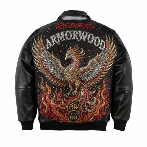 Custom Leather Jacket for Men Streetwear Brand, Rhinestone, Custom Made to Order