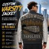 High Street Men's Genuine Leather Bomber Jacket Custom Made, Rhinestone