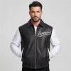 High Street Men's Genuine Leather Bomber Jacket Custom Made, Rhinestone