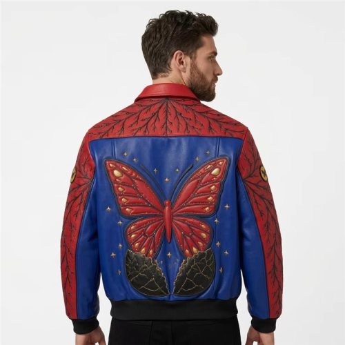 Men's Streetwear Style Genuine Leather Aviator Jacket Custom Made