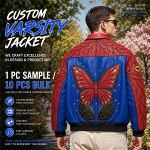 Men's Streetwear Style Genuine Leather Aviator Jacket Custom Made