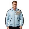 Custom Men's Player Applique Embroidery Sheepskin Varsity Uniform Jacket, Genuine Leather