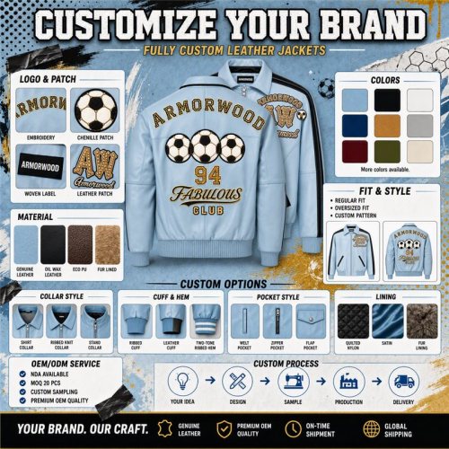 Custom Men's Player Applique Embroidery Sheepskin Varsity Uniform Jacket, Genuine Leather