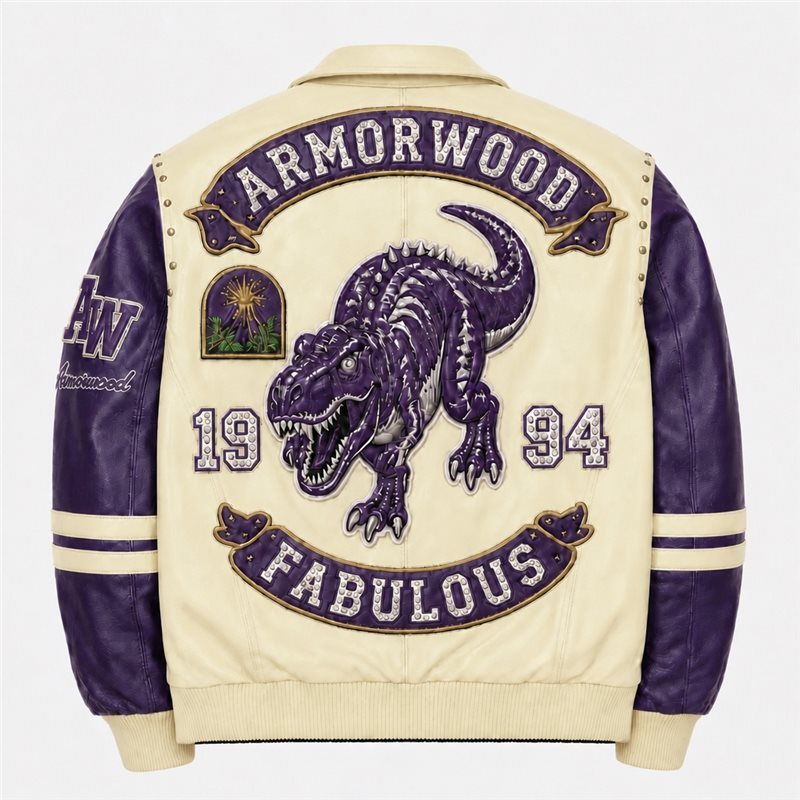 Contrast Men's Color Blocking Custom Genuine Leather Jacket