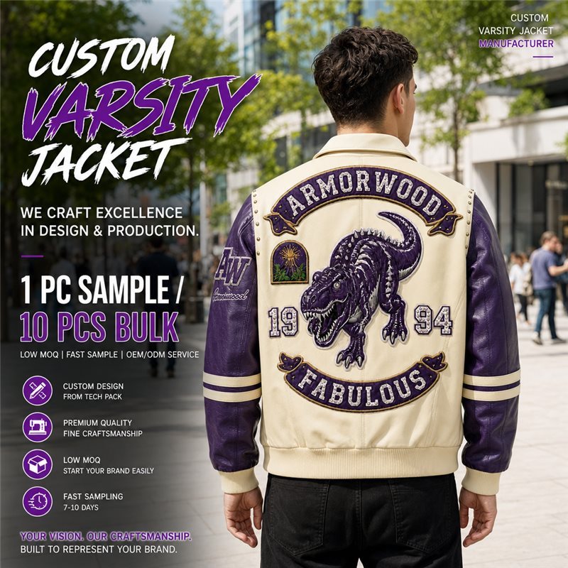 Custom High Street Lambskin Baseball Leather Jacket