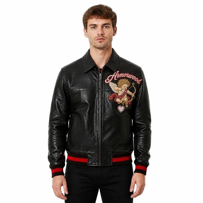 Custom Applique Embroidery Lambskin Jackets