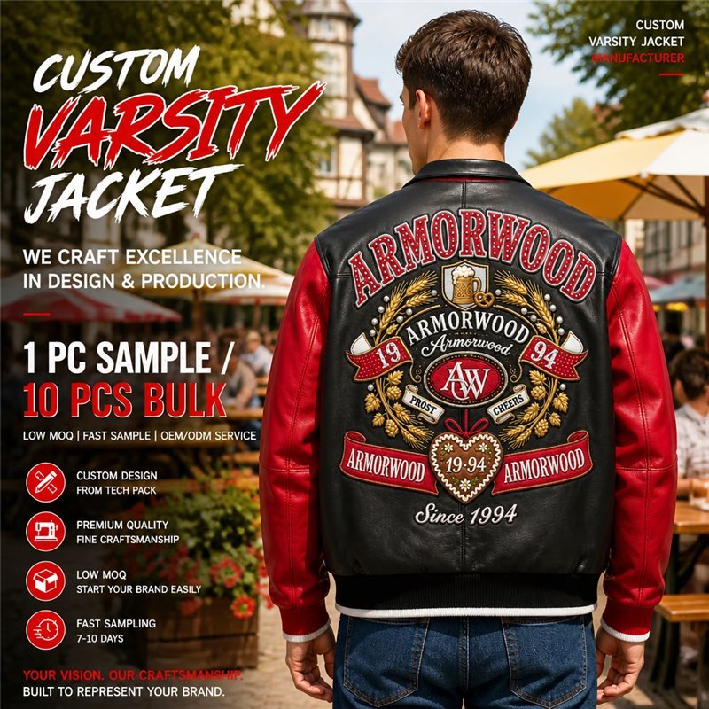 Custom High Street University Baseball Leather Jacket Men