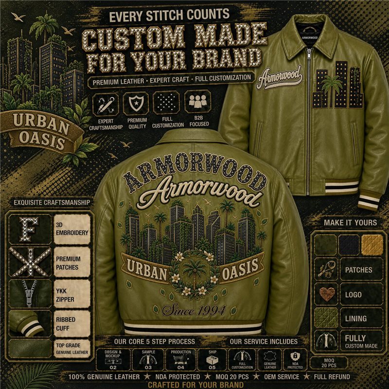 Custom Men's Fall Cowhide Aviator Leather Jacekt Wholesale