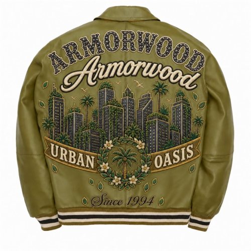High Street Men's Fall Cowhide Leather Aviator Jacket, Rhinestone