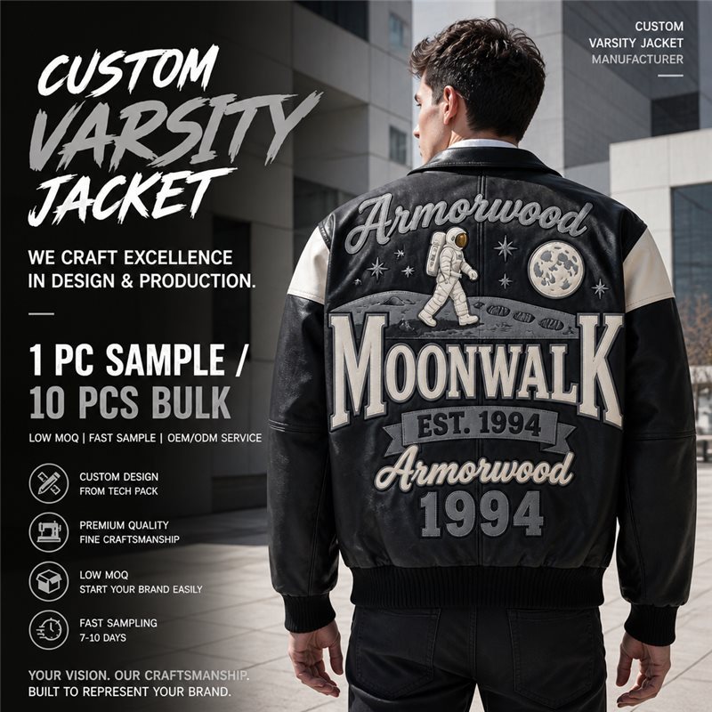Custom High Street Contrast Applique Jacket