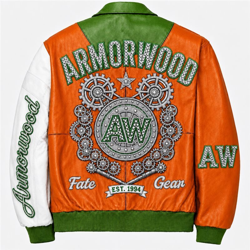 Custom Rhinestone Applique Lambskin Men's Jacket