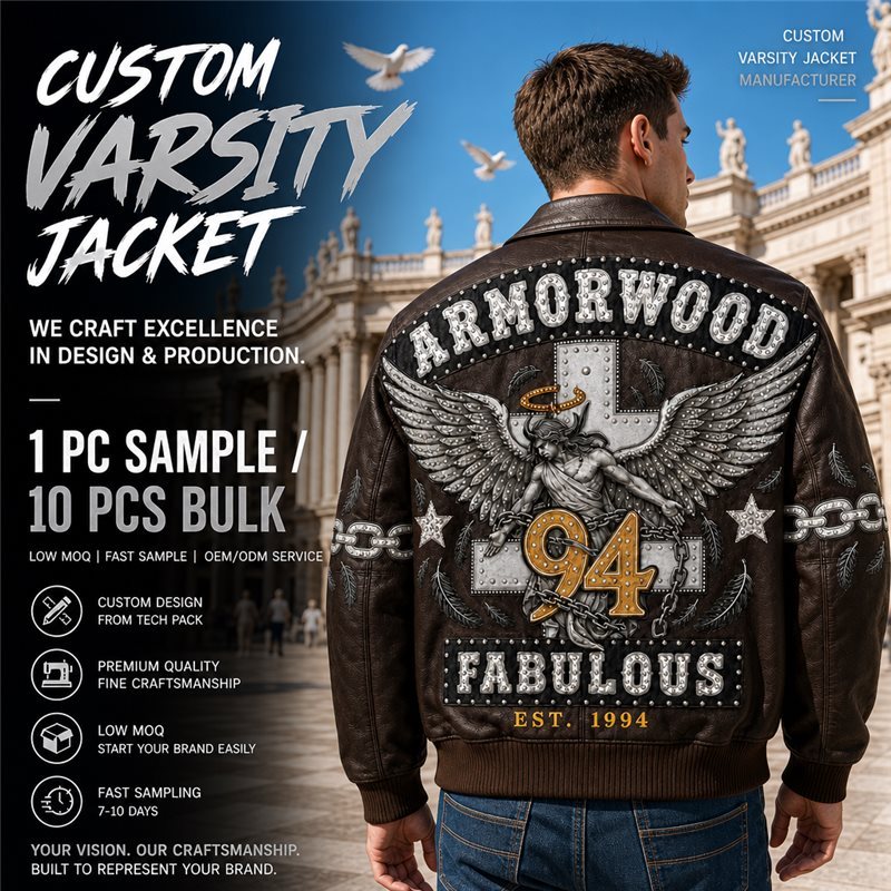 Custom Men's Streetwear with Applique Rhinestone Embroidery