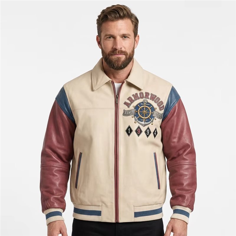 Custom Color Block Leather Jackets