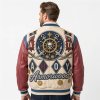 Two Tone Leather Bomber Jacket, Cowhide for Men, Custom Made to Order