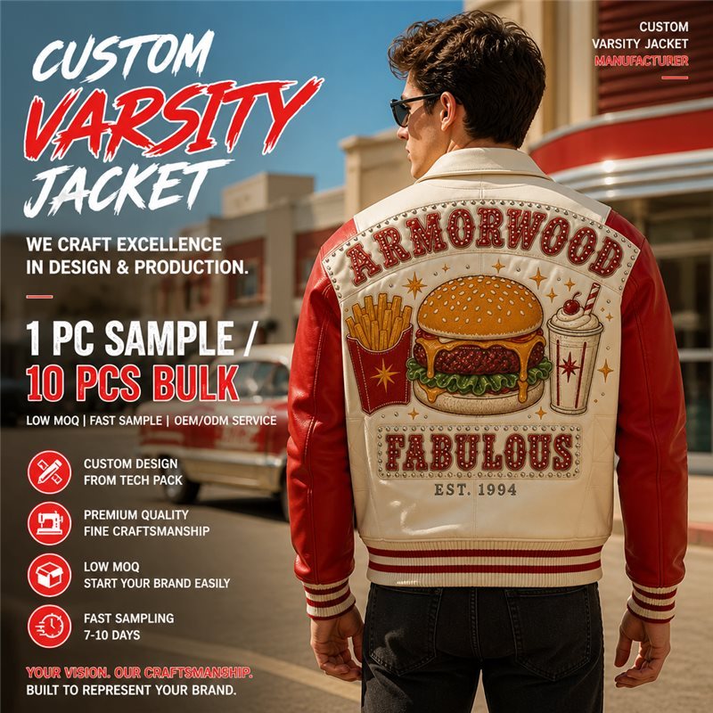 Custom Vintage Applique Embroidery Bomber Jacket, Genuine Leather