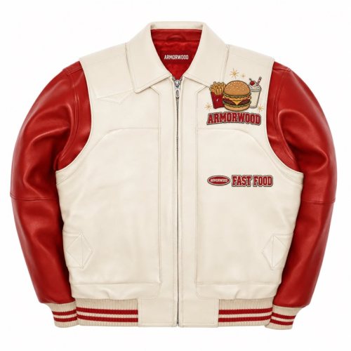 Custom Vintage Applique Embroidery Bomber Jacket, Genuine Leather